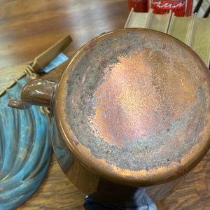 Vintage Portuguese Copper Kettle Teapot Wood Handle