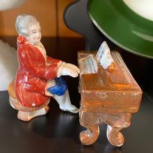 Load image into Gallery viewer, Vintage Two-piece Porcelain Figurine of a Man Playing a Harpsichord/Piano Hand-Painted Made in Occupied Japan