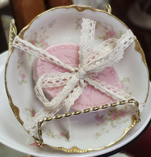 Load image into Gallery viewer, Vintage Warwick China Soap Dish with Handmade Goats Milk Soap